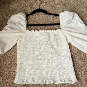 cute summer top, crop top, white, polyester